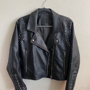 Blank NYC faux leather moto jacket Large
